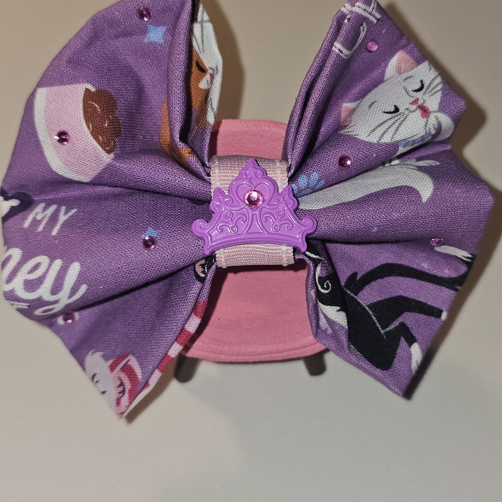 Hand Crafted Small Hairbow || Disney Cats